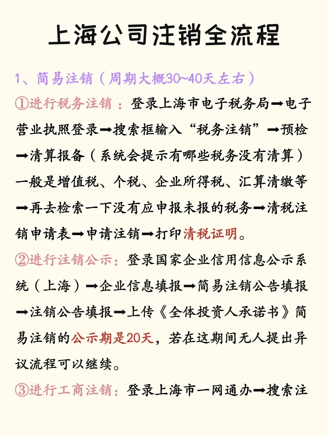 上海注销公司详细流程